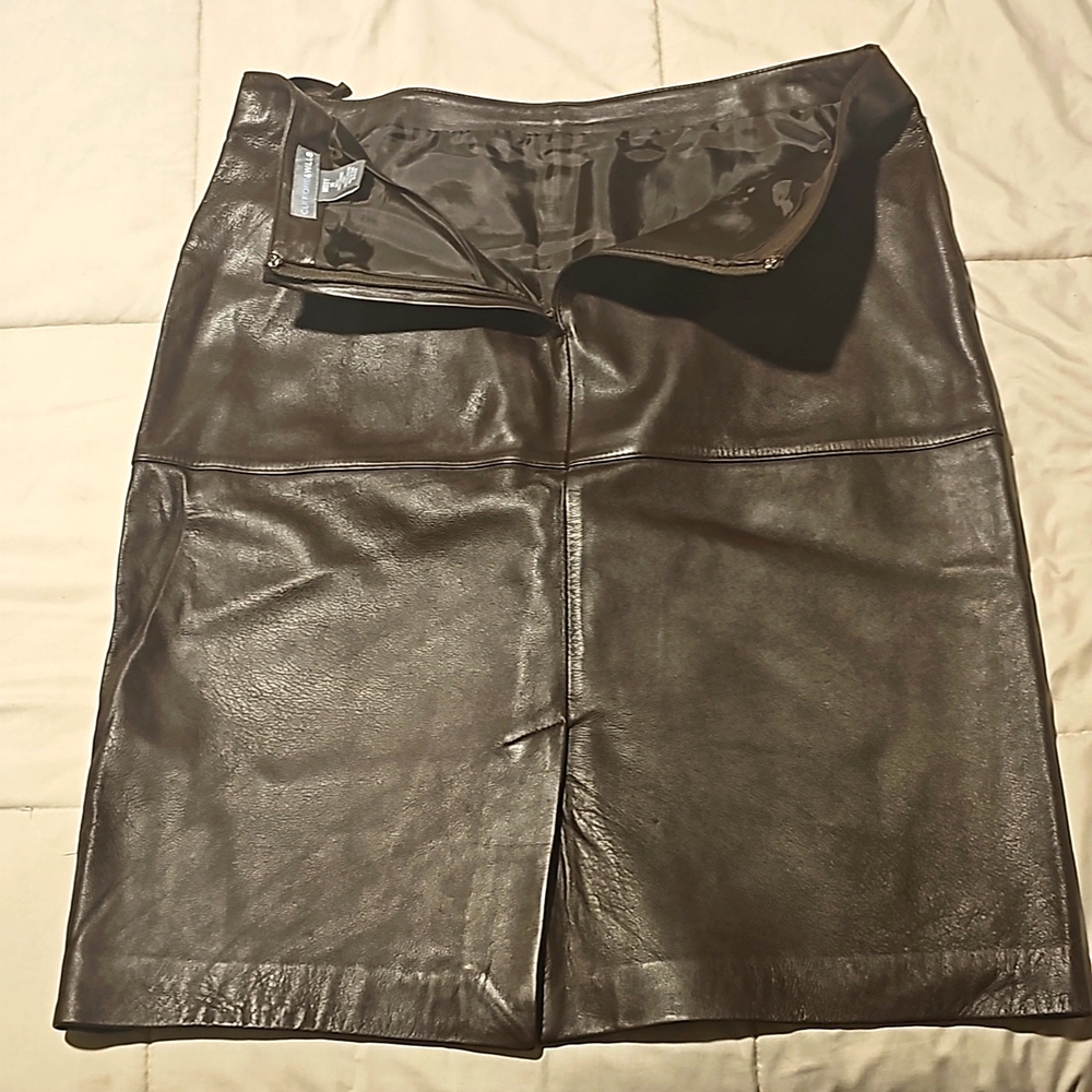 Brown Leather Skirt